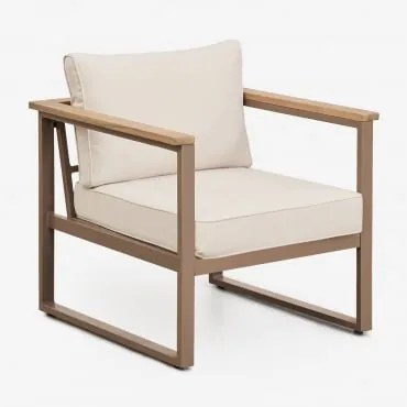 Fotel Lipov Z Aluminium I Drewna Akacjowego Moka Brown - Sklum