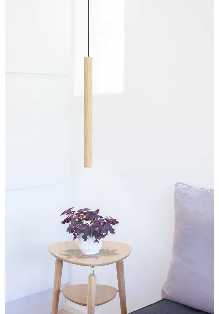 Lampa wisząca LED z drewnianym kloszem ø 3 cm Chimes – UMAGE