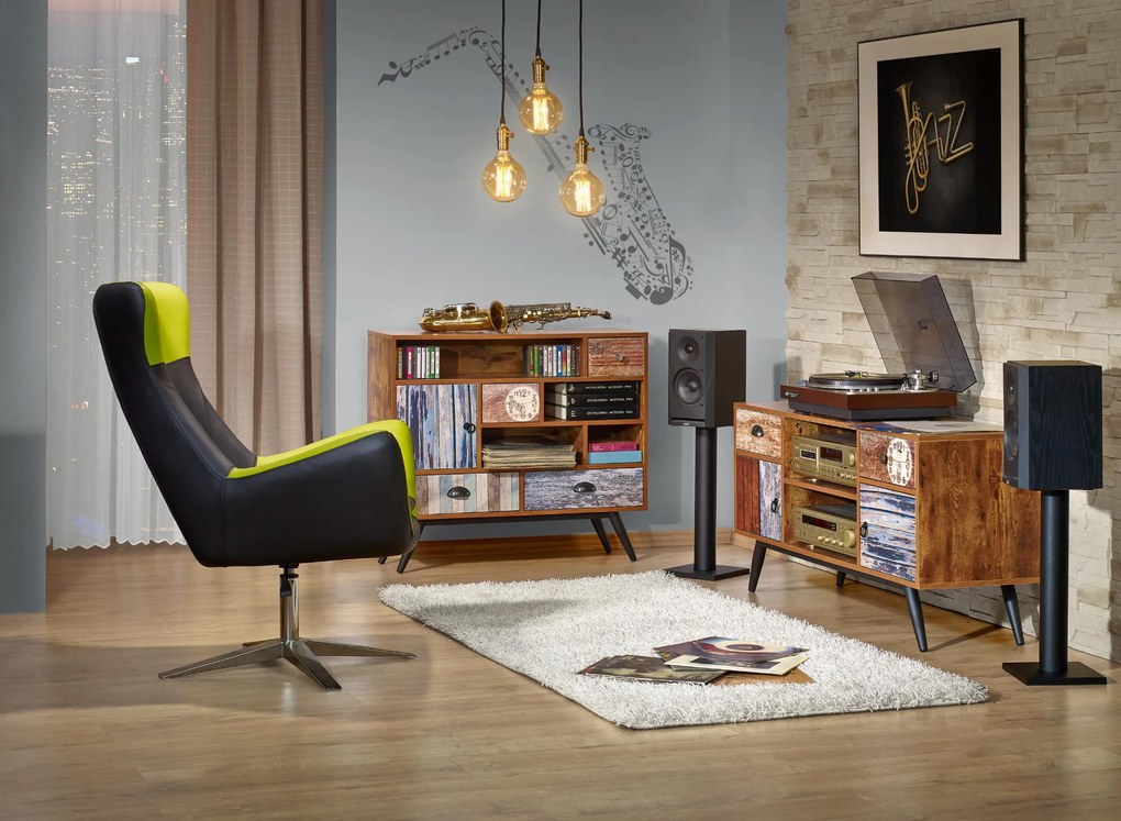 MEZO B1 biurko wielobarwny szuflady boho loft nowoczesne vintage