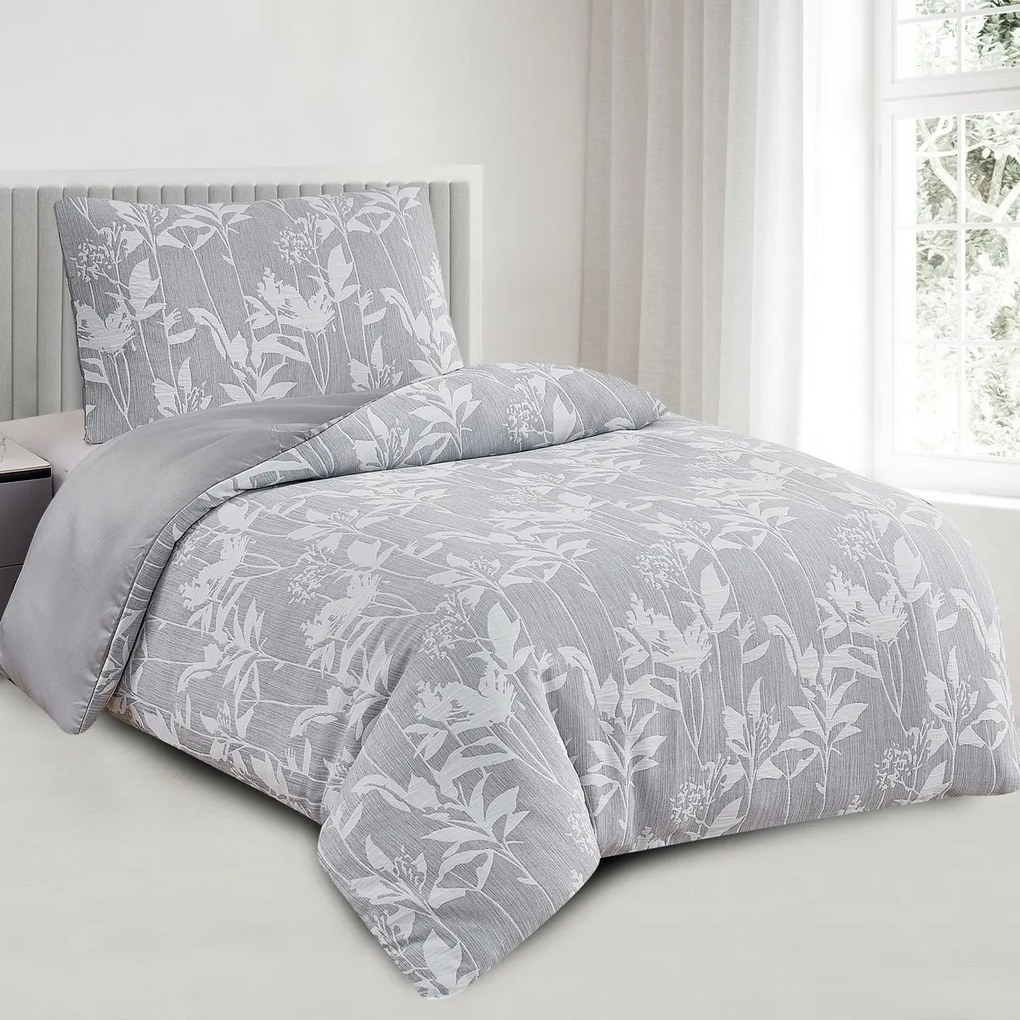 Pościel żakardowa Alabama szary, 140 x 200 cm, 70 x 90 cm