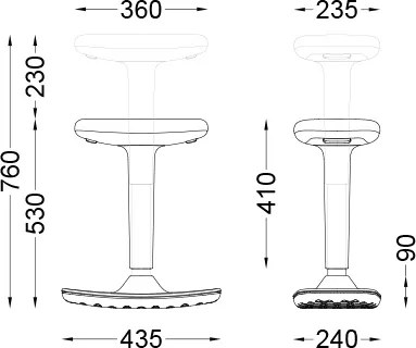 Regulowany stołek balansujący do pracy i nauki Leo podstawa czerwona