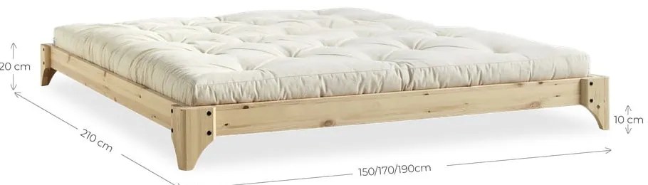Łóżko dwuosobowe z drewna sosnowego ze stelażem 140x200 cm Elan – Karup Design
