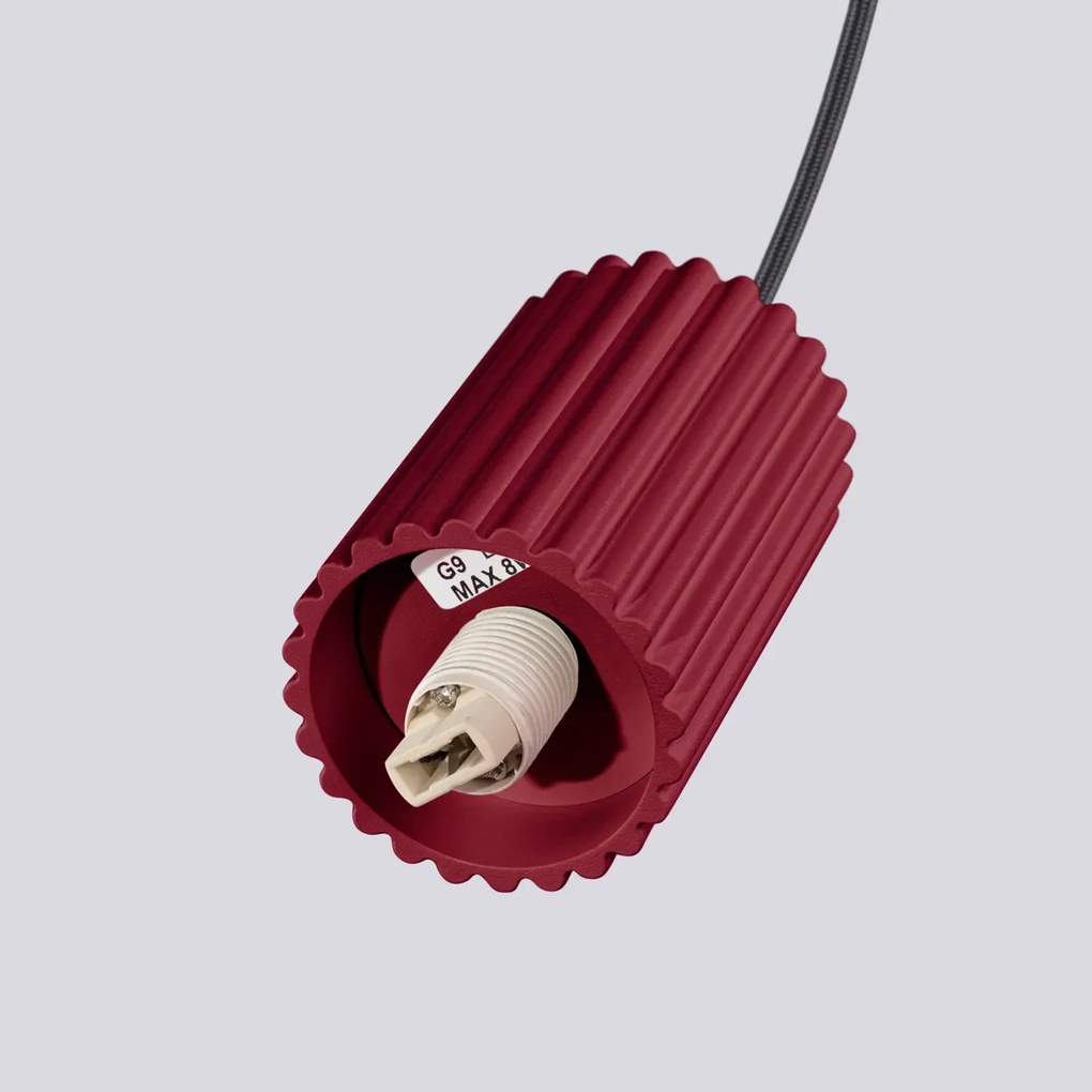 Lampa wisząca HALO 1 burgund ryflowana SOLLUX  LIGHTING