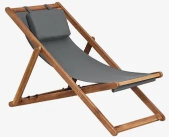 Składana Hamak Z Poduszką Z Drewna Kardis Grafitowa Szarość - Sklum