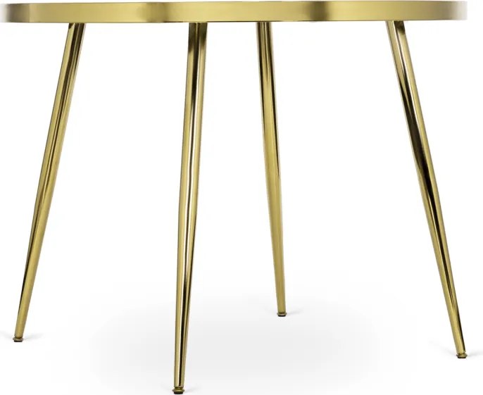 Stół Okrągły TINGA 100 cm Czarny/Złoty Glamour