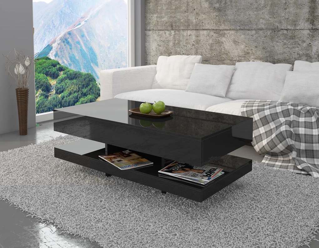 Stolik kawowy Tora 120x60 cm, kolor czarny połysk