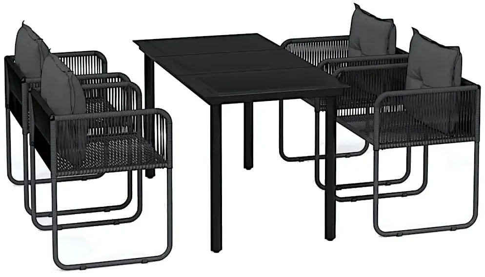 Czarny nowoczesny ogrodowy zestaw H1-N30