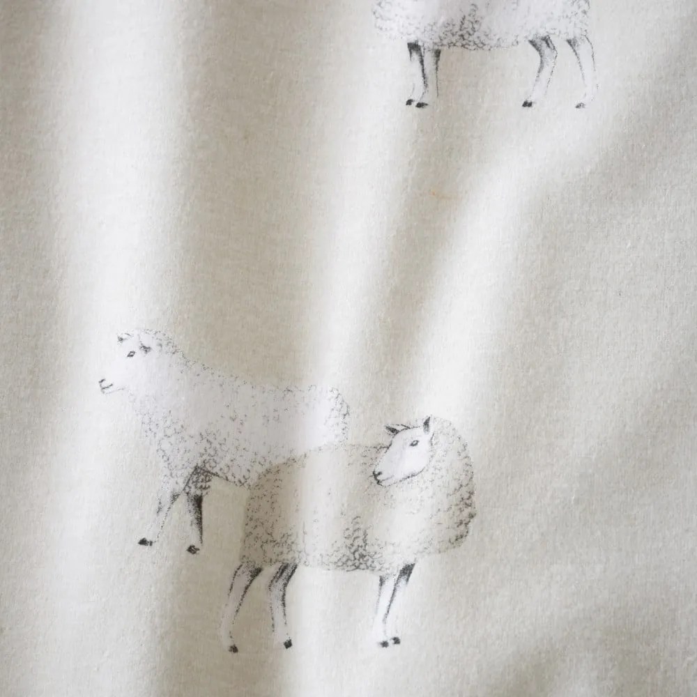 Beżowa flanelowa pościel dwuosobowa 200x200 cm Sheep – Catherine Lansfield