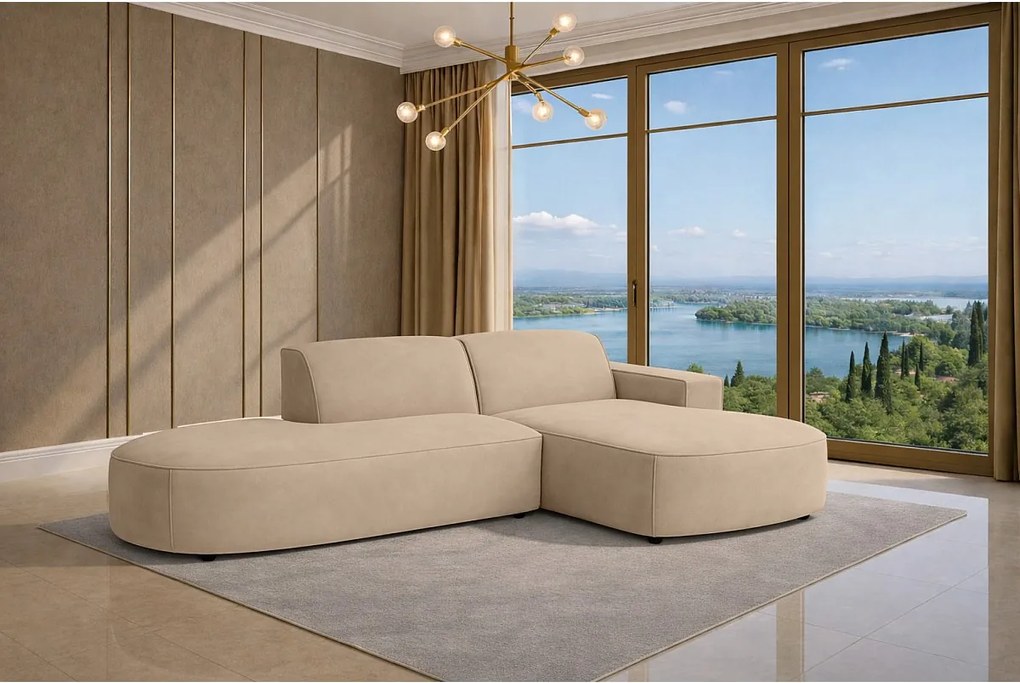 Narożnik Cursal Atelier, tkanina Salvador, Beżowy, Prawy