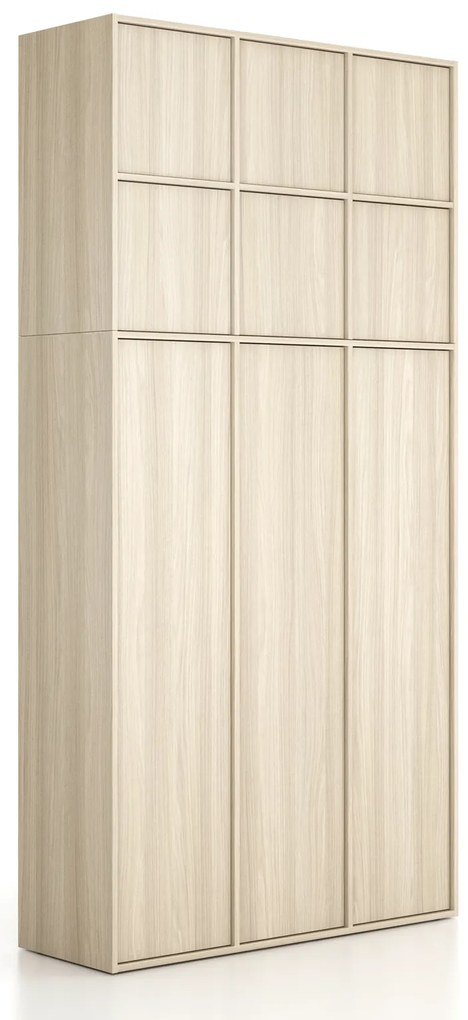 Nadstawka do szaf FRAME, 6x drzwi, 1299 x 450 x 854 mm, PUSH-lock, dąb naturalny