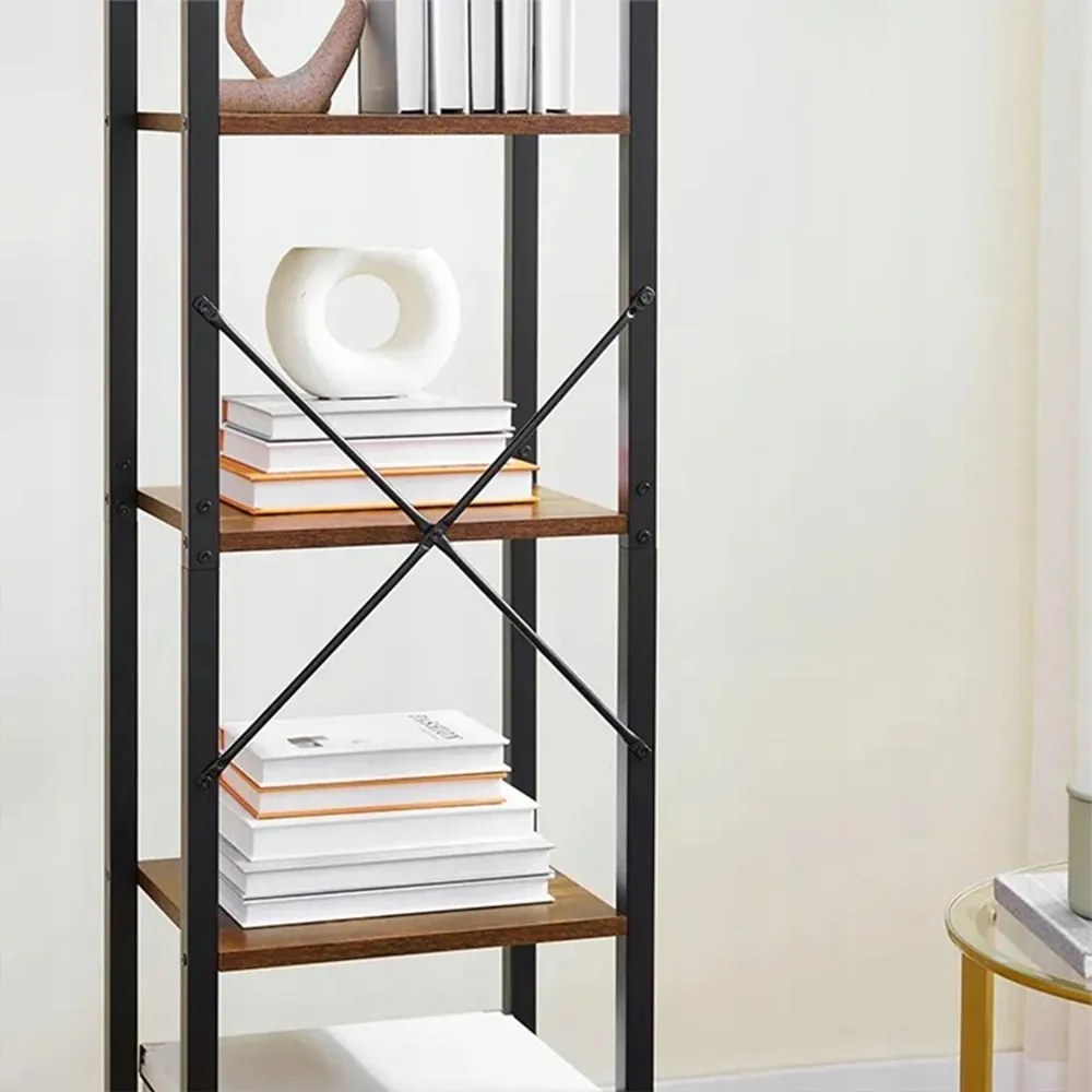 Wąski regał w industrialnym stylu loft - 40x30x187,5 cm, metalowa rama