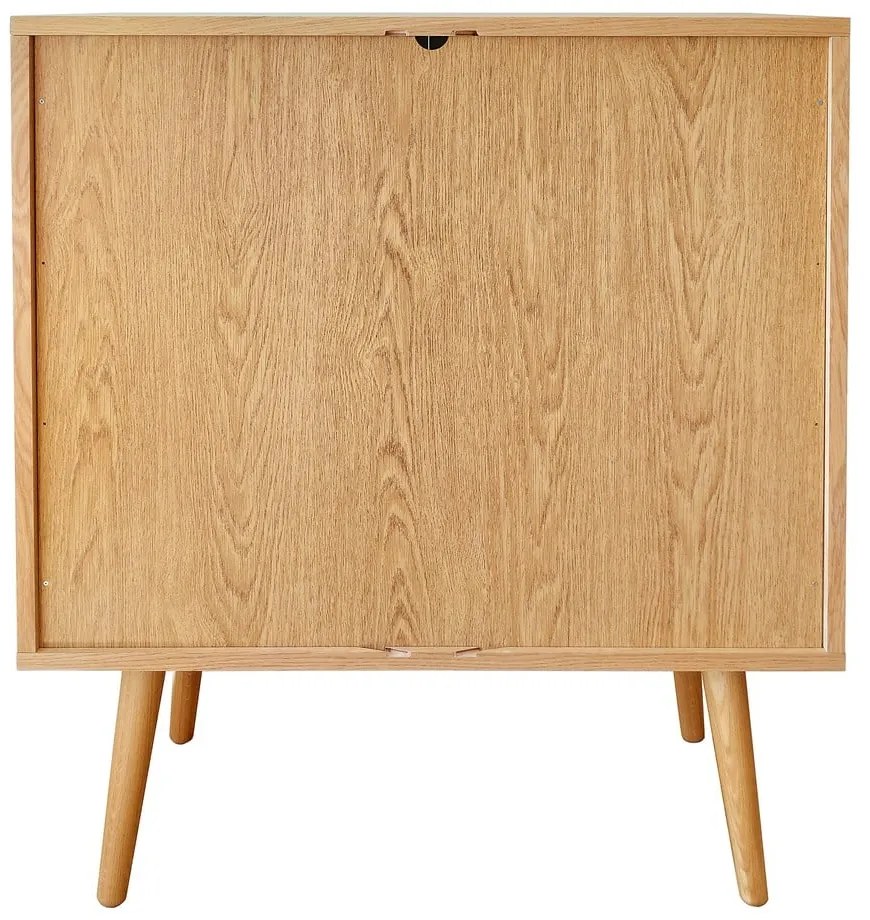 Wysoka komoda w dekorze dębu z drzwiami przesuwnymi 83x95 cm Rove – Woodman