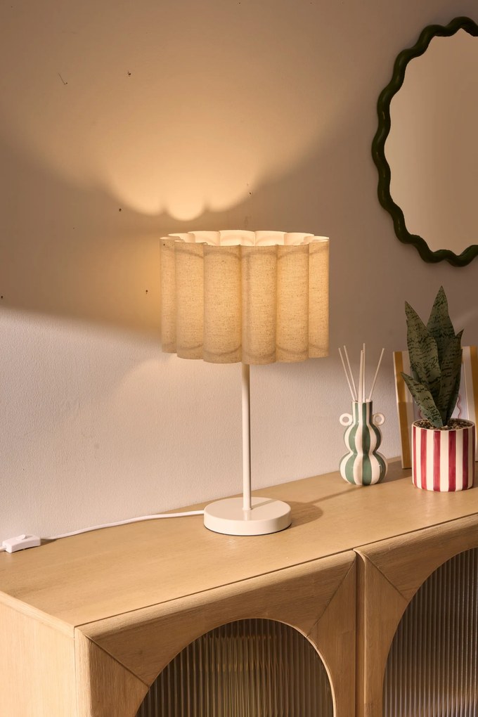 Lampa stołowa RONA materiałowy klosz, wys. 49 cm