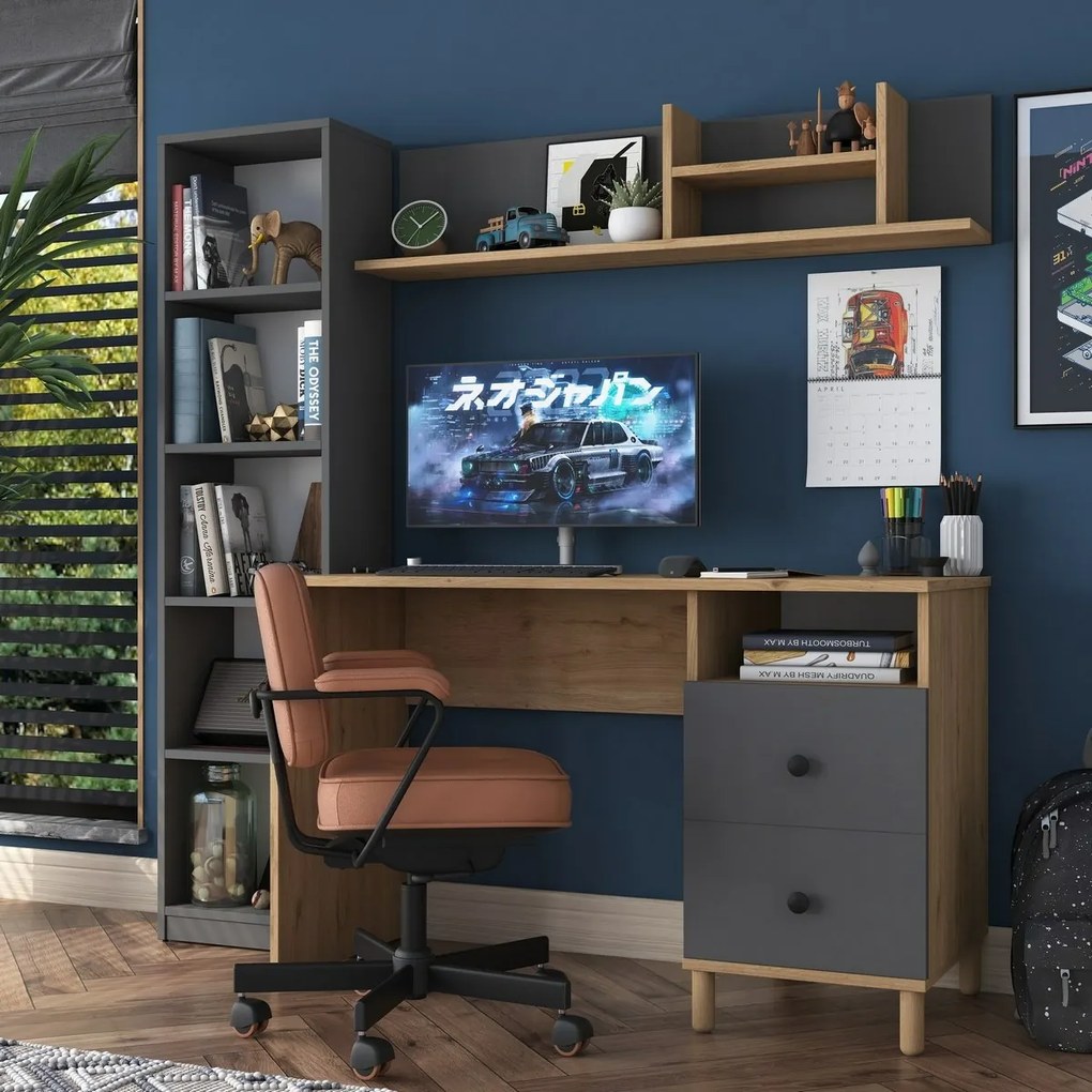 Biurko Hapem Walnut and Anthracite