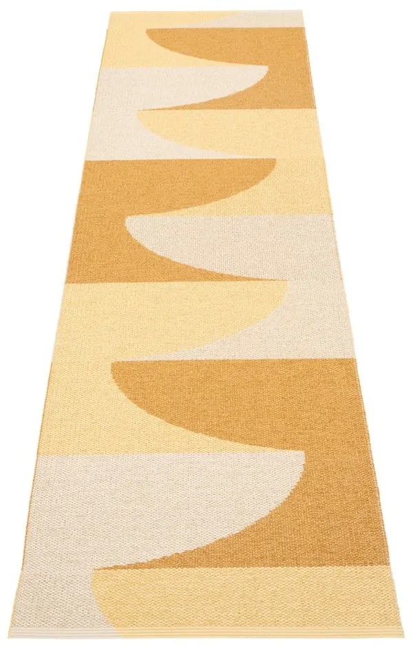 Chodnik odpowiedni na zewnątrz w kolorze ochry 70x270 cm Hill Ochre Pale Yellow – Pappelina