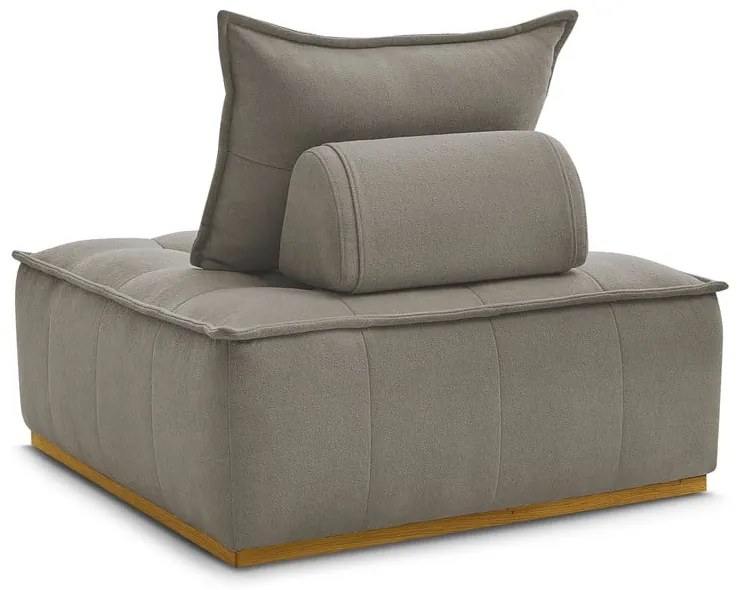 Szarobrązowy fotel z tkaniny szenilowej Elisa – Bobochic Paris