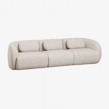 Sofa Modułowa Coquette 3-częściowa Z Tkaniny Szenilowej Kremowo-beżowy Szenil - Sklum