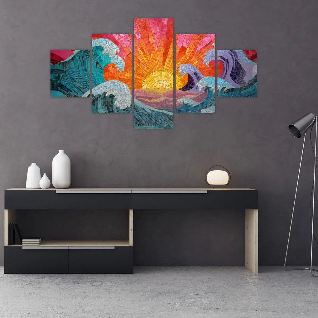 Obraz - Mozaika fal (125x70 cm)