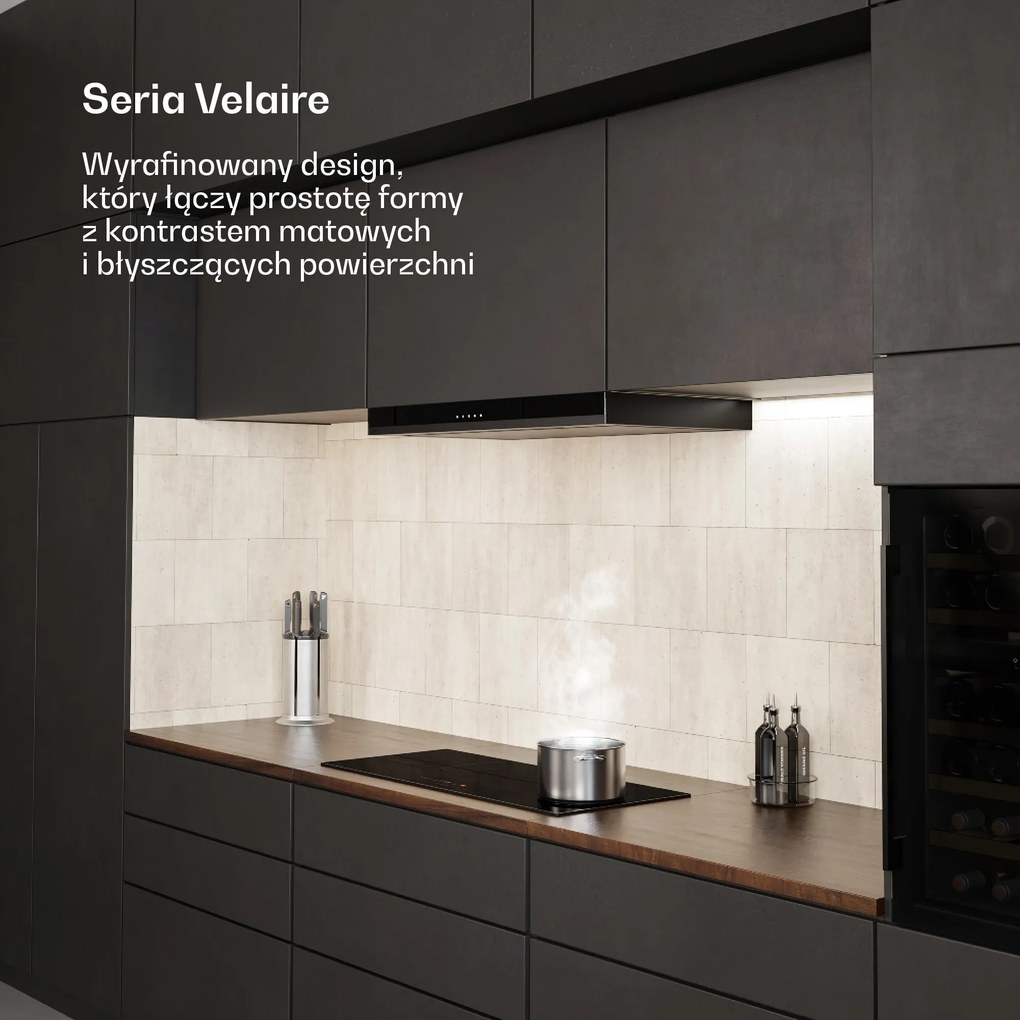 Klarstein Velaire 90cm Płyta Indukcyjna 4 Strefy Gotowania Czarny