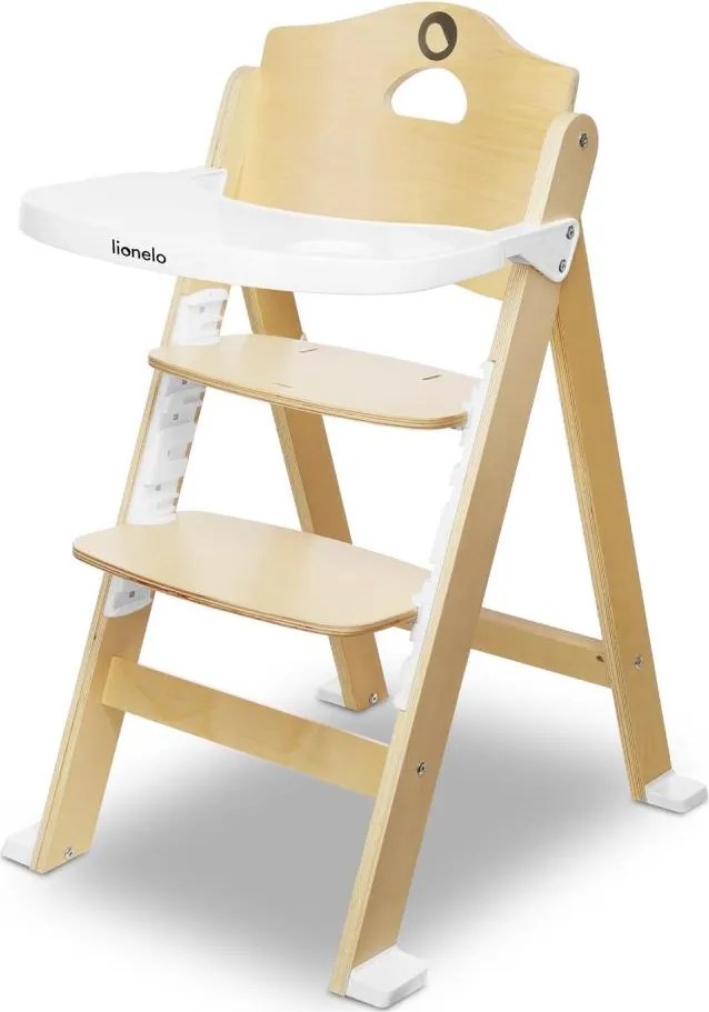 Lionelo - Dziecięce krzesełko do karmienia 3 w 1 FLORIS Białe/Naturalne