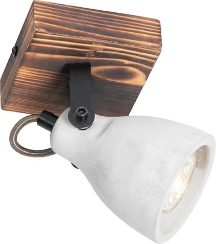 Industrialny reflektor sufitowy drewno z betonem - Creto
