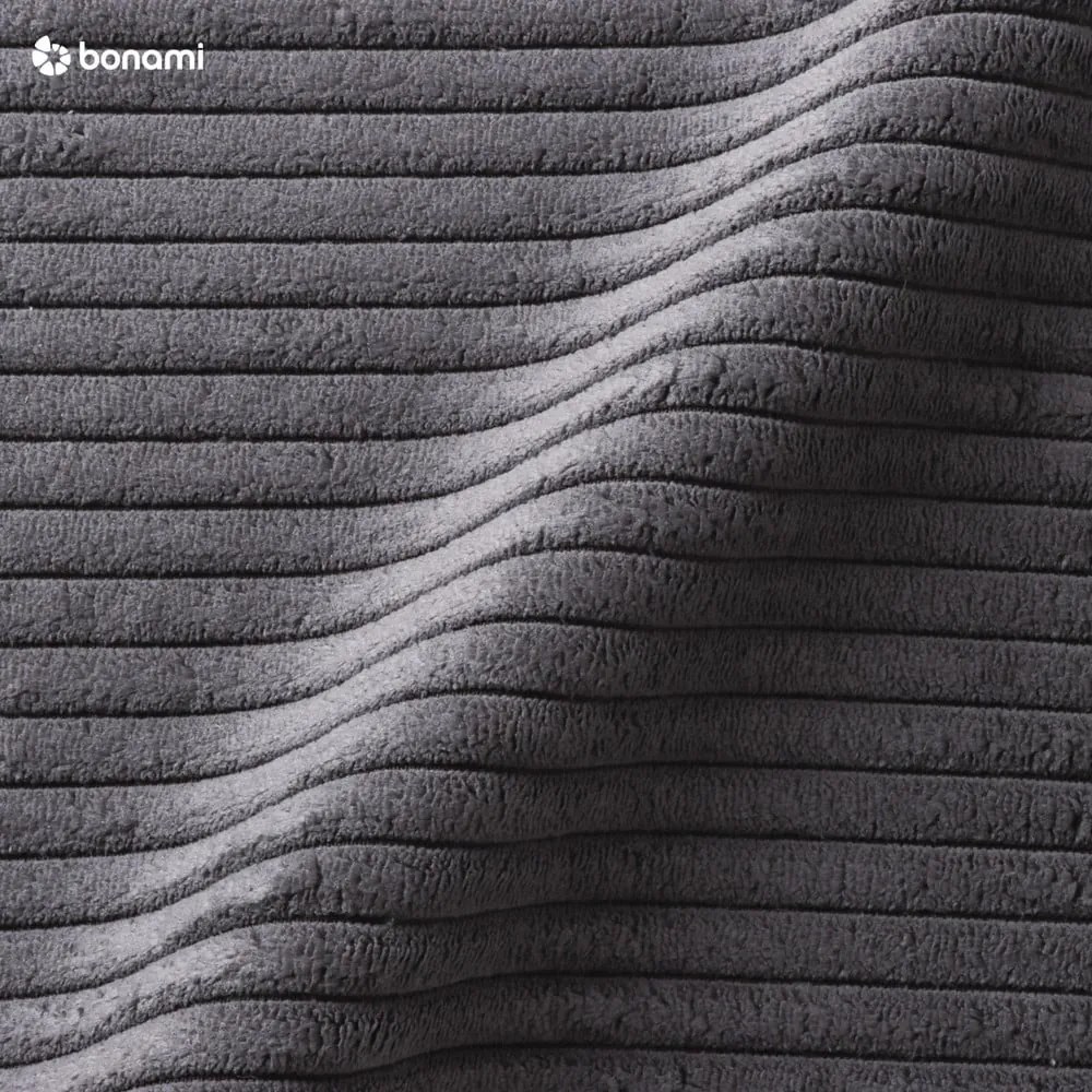 Ciemnoszare tapicerowane łóżko dwuosobowe ze schowkiem ze stelażem 180x200 cm Mattis Cord – Meise Möbel