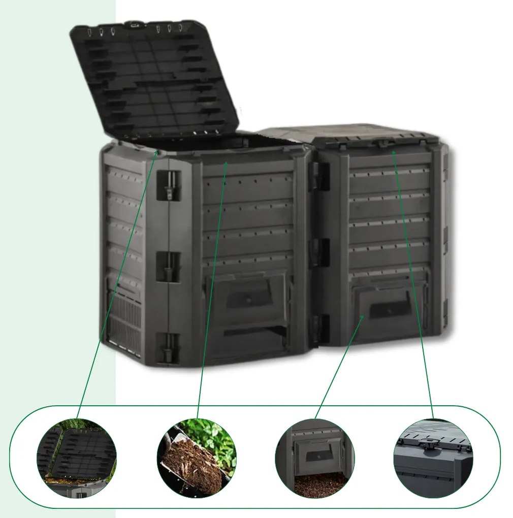 Prosperplast Kompostownik ogrodowy - Compogreen 800 l czarny