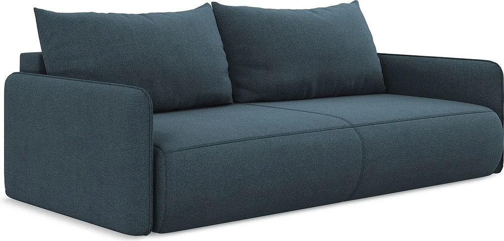 Kanapa 3-osobowa z funkcją spania - z tkaniny strukturalnej - jeans - NANEA