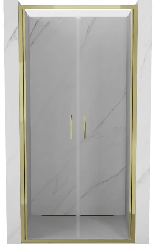 Mexen Exo drzwi prysznicowe podwójne uchylne 120 cm, transparent, złote - 814-120-000-50-00