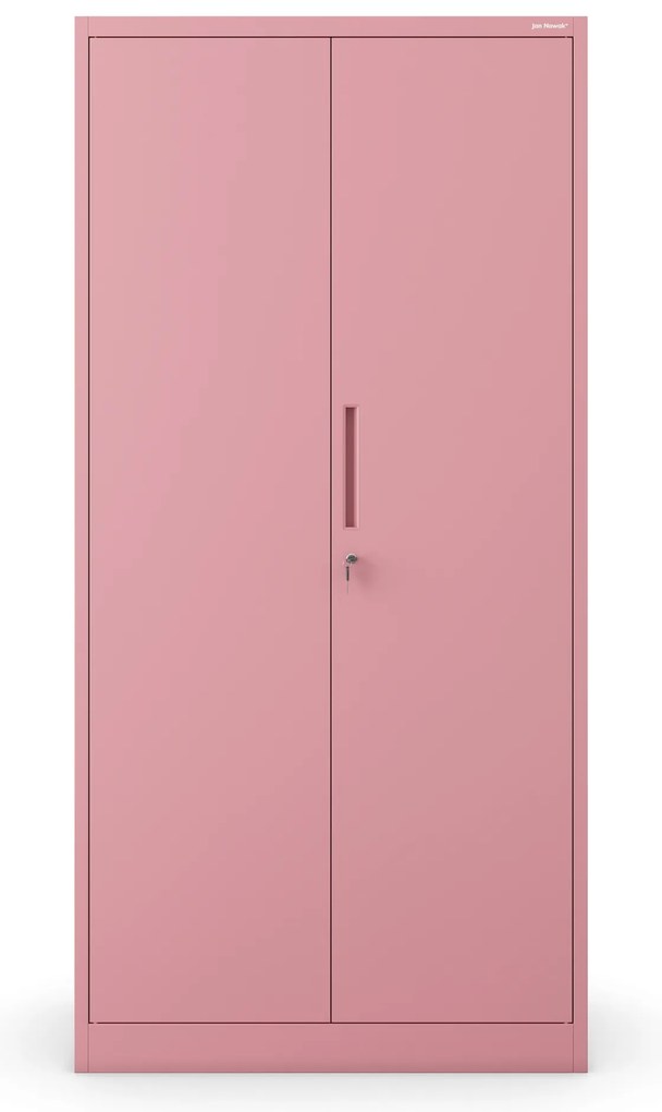 Szafa metalowa wielofunkcyjna z drążkiem pudrowy róż, 900x1850x450 mm: DAWID Fresh Style