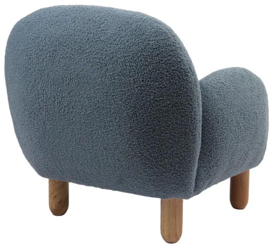 Niebieski fotel dziecięcy z materiału bouclé Rocky – Vipack