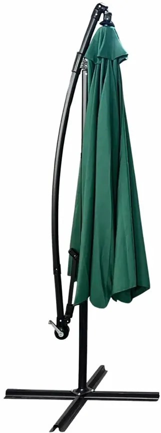 Ciemnozielony parasol do ogrodu z korbką - Epis