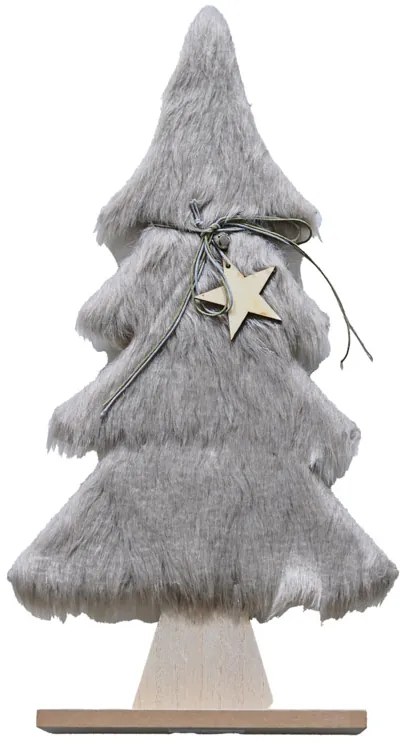 Choinka dekoracyjna z futerkiem LUSH 28 cm - różne kolory Kolor: Brązowy