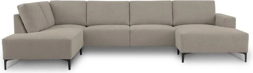 Jasnobrązowy narożnik z tkaniny szenilowej (lewostronny/w kształcie litery U) Fabian – Scandic