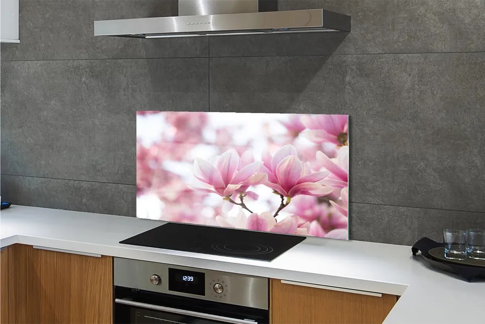 Szklany Panel Wiosenne Drzewa Magnolii