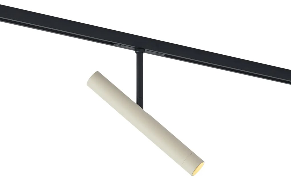 Nowoczesny reflektor beżowy z czarnym do systemu szynowego 1-fazowego - Slimline Avery Nowoczesny Oswietlenie wewnetrzne