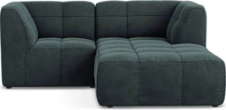 Niebieski aksamitny narożnik (prawostronny/z szezlongiem) Aloha – Makamii