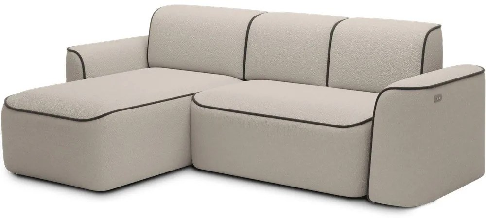 Beżowy narożnik z materiału bouclé (lewostronny/z szezlongiem) Ume – ELTAP