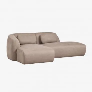 Sofa Modułowy Z Lewym Szezlongiem, 2-częściowy Z Prawym Szezlongiem, Tapicerowany Tkaniną Chenille Coquette Brązowa Szenila Pszeniczna - Sklum