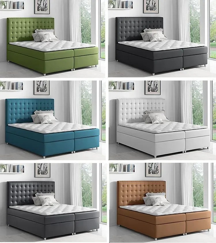 Kontynentalne łóżko do sypialni Husa 200x200 - 44 kolory