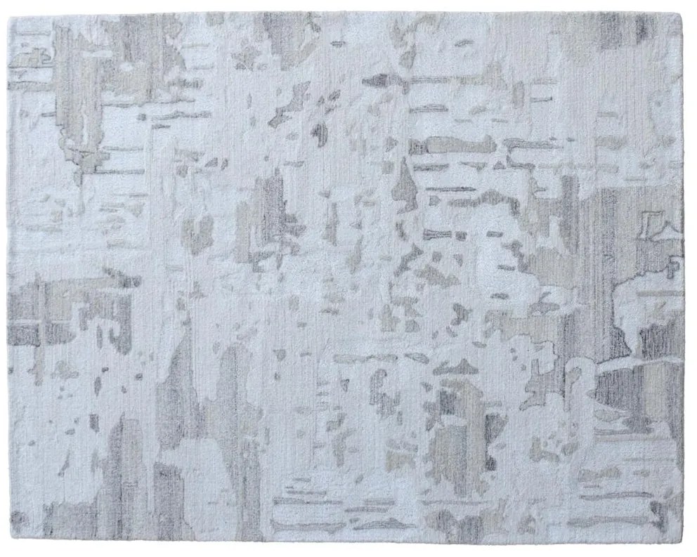 Dywan vintage ręcznie tkany z wełny i wiskozy - 200 x 290 cm - 1500g/m2 - Szary - MILORA