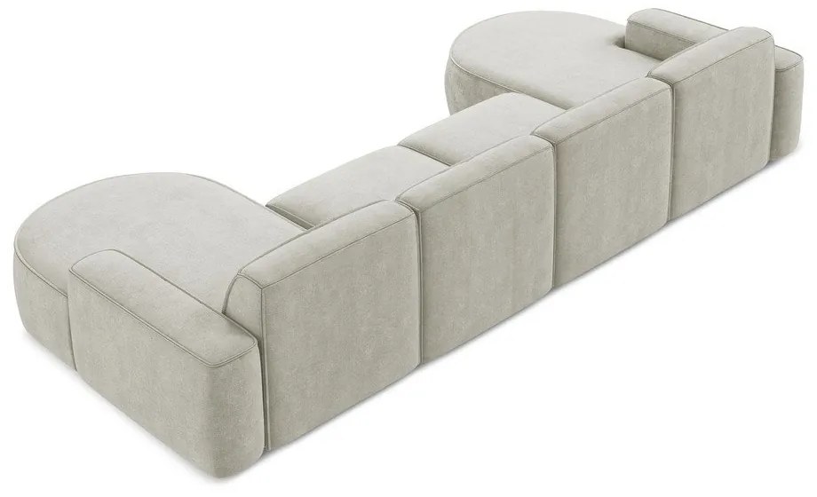 Kremowy narożnik z tkaniny szenilowej (w kształcie litery U) Omao – Makamii