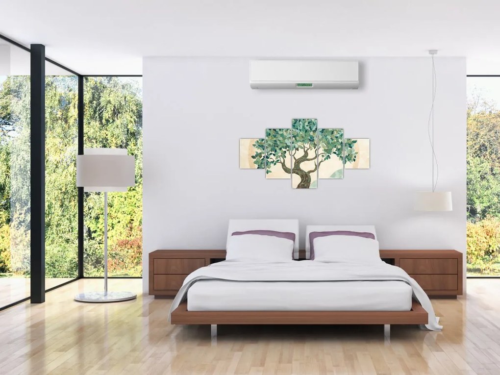 Obraz – Elegancka mozaika z drzewem (125x70 cm)