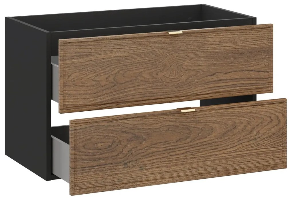 Szafka pod umywalkę TALIA CASELLA 2S 80cm dąb casella/czarny mat COMAD