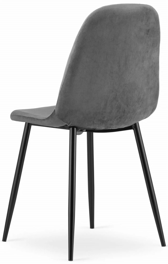 PROMOCJA Ciemnoszare aksamitne krzesło COMO z czarnymi nogami II gatunek