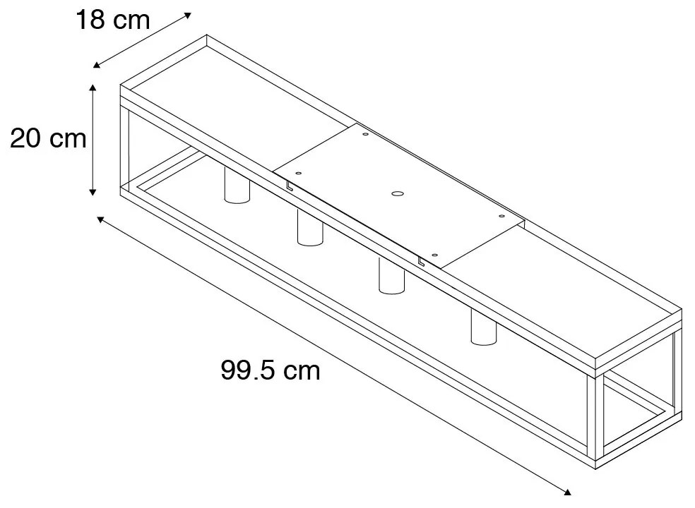 Inteligentna lampa sufitowa czarna 99,5 cm w tym 4 WiFi A60 - CagePrzemysłowy Oswietlenie wewnetrzne