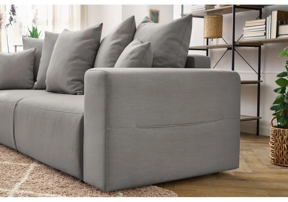 Jasnoszara sofa rozkładana Envy – Bobochic Paris