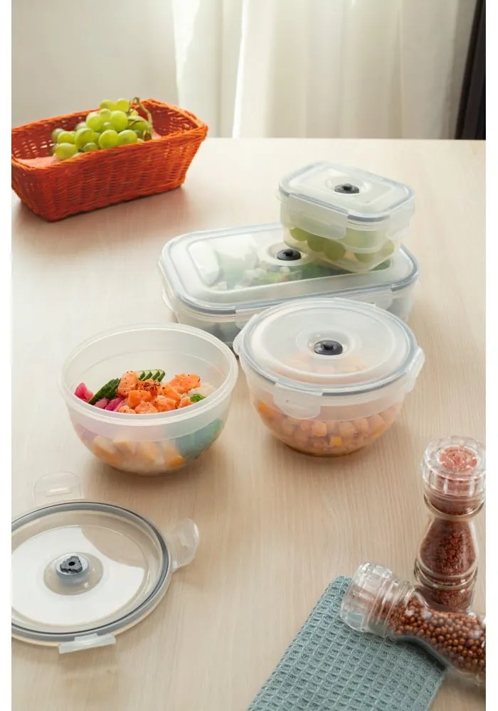 Zestaw 3 pojemników próżniowych na żywność z pompką Compactor Food Saver