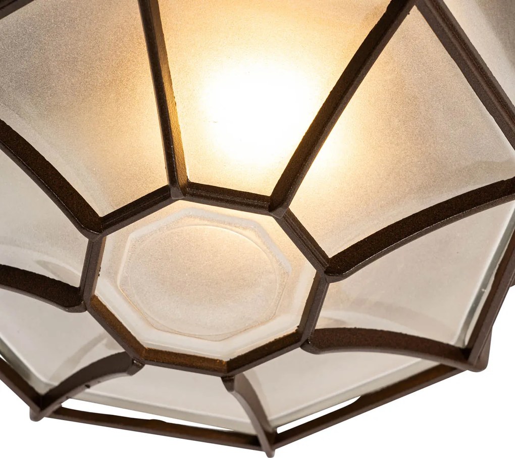 Rustykalna lampa sufitowa rdzawobrązowa 26,5 IP44 - Bri