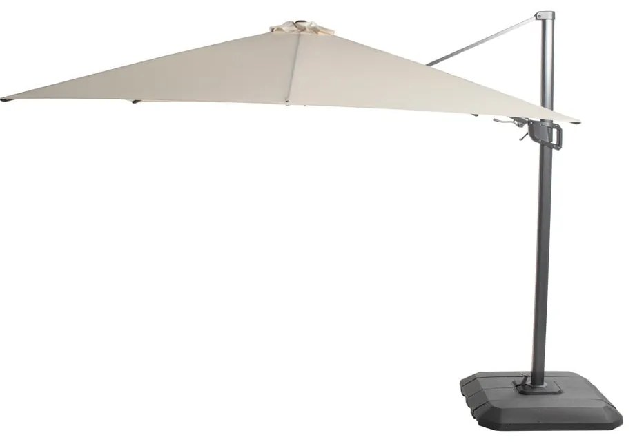 Beżowy wiszący kwadratowy parasol Hartman Deluxe, 300x300 cm